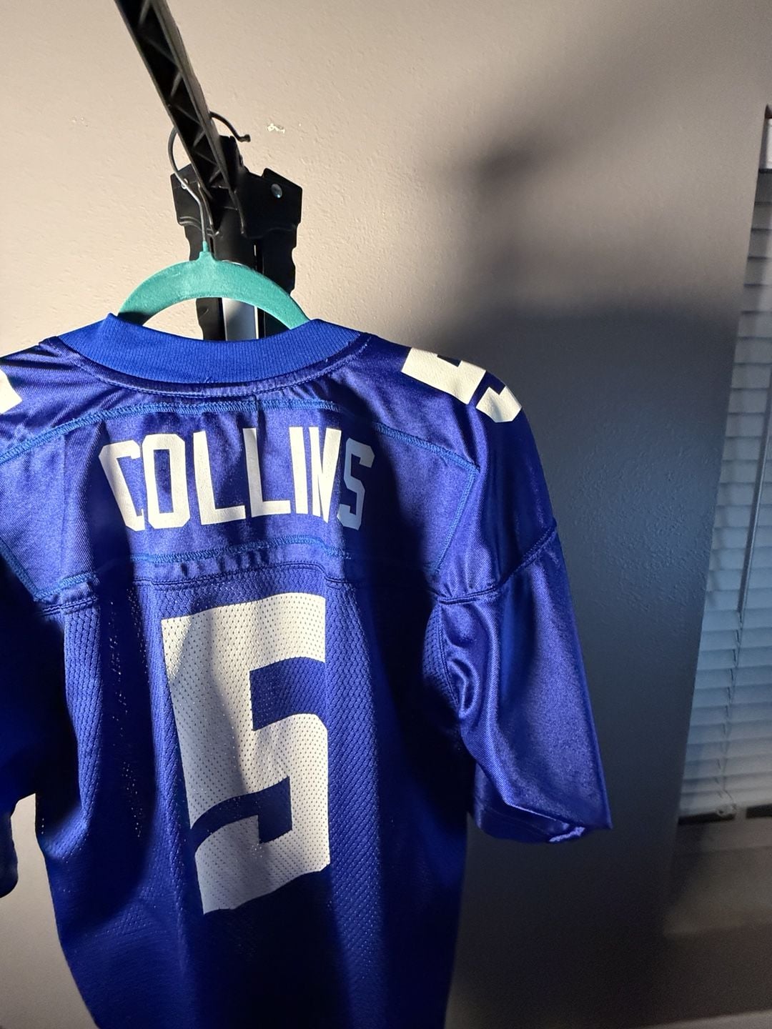 Reebok NFL New York Giants Jersey Size M Blue White #5 Kerry Collins 11