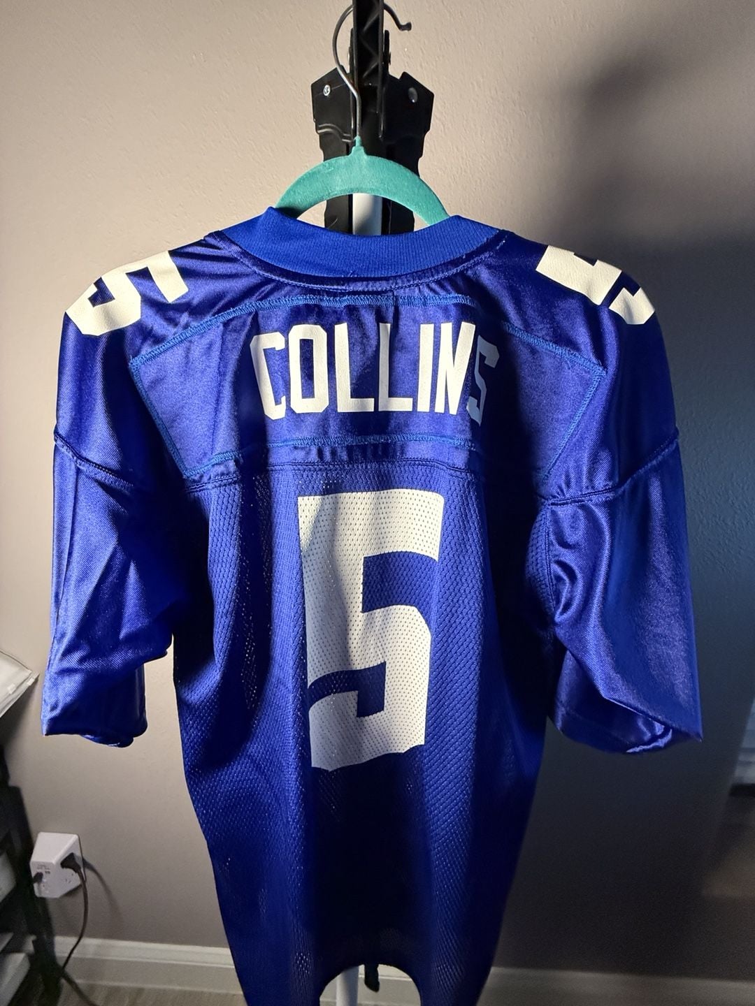 Reebok NFL New York Giants Jersey Size M Blue White #5 Kerry Collins 12