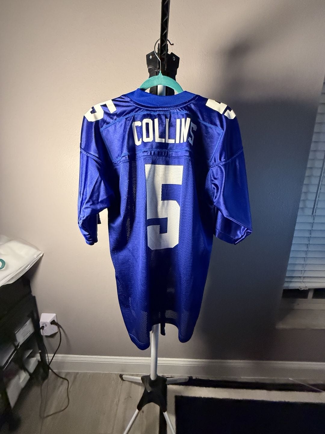 Reebok NFL New York Giants Jersey Size M Blue White #5 Kerry Collins 13