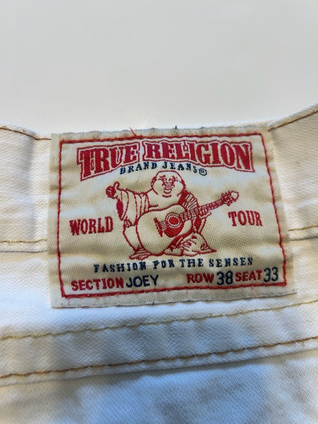 True Religion White Denim Shorts Size 38 10