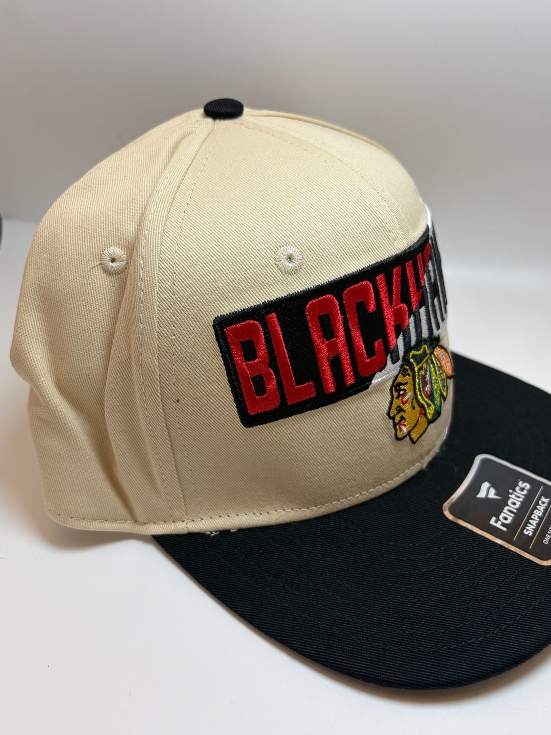 Fanatics Chicago Blackhawks Snapback Hat One Size Fits Most Cream Black NHL 6
