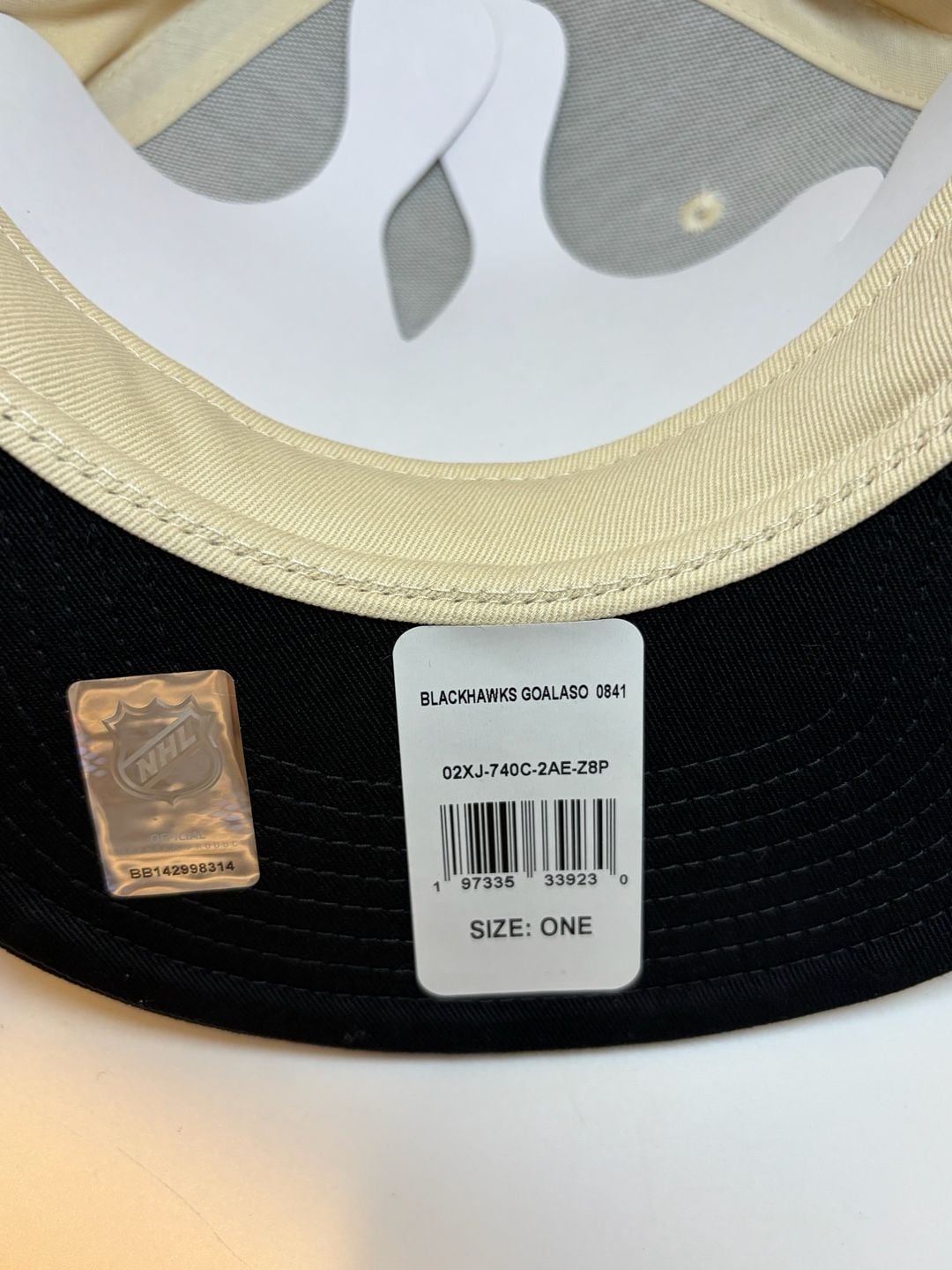 Fanatics Chicago Blackhawks Snapback Hat One Size Fits Most Cream Black NHL 9