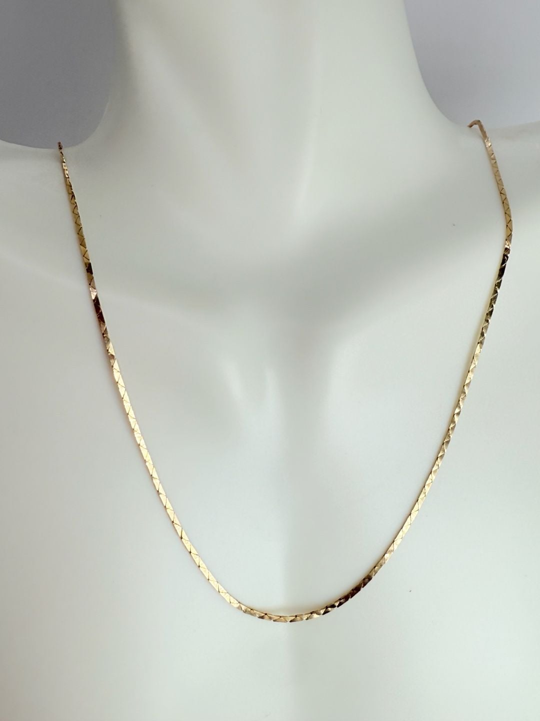 Solid 14k Yellow Gold Vintage Cobra Necklace 16" 2