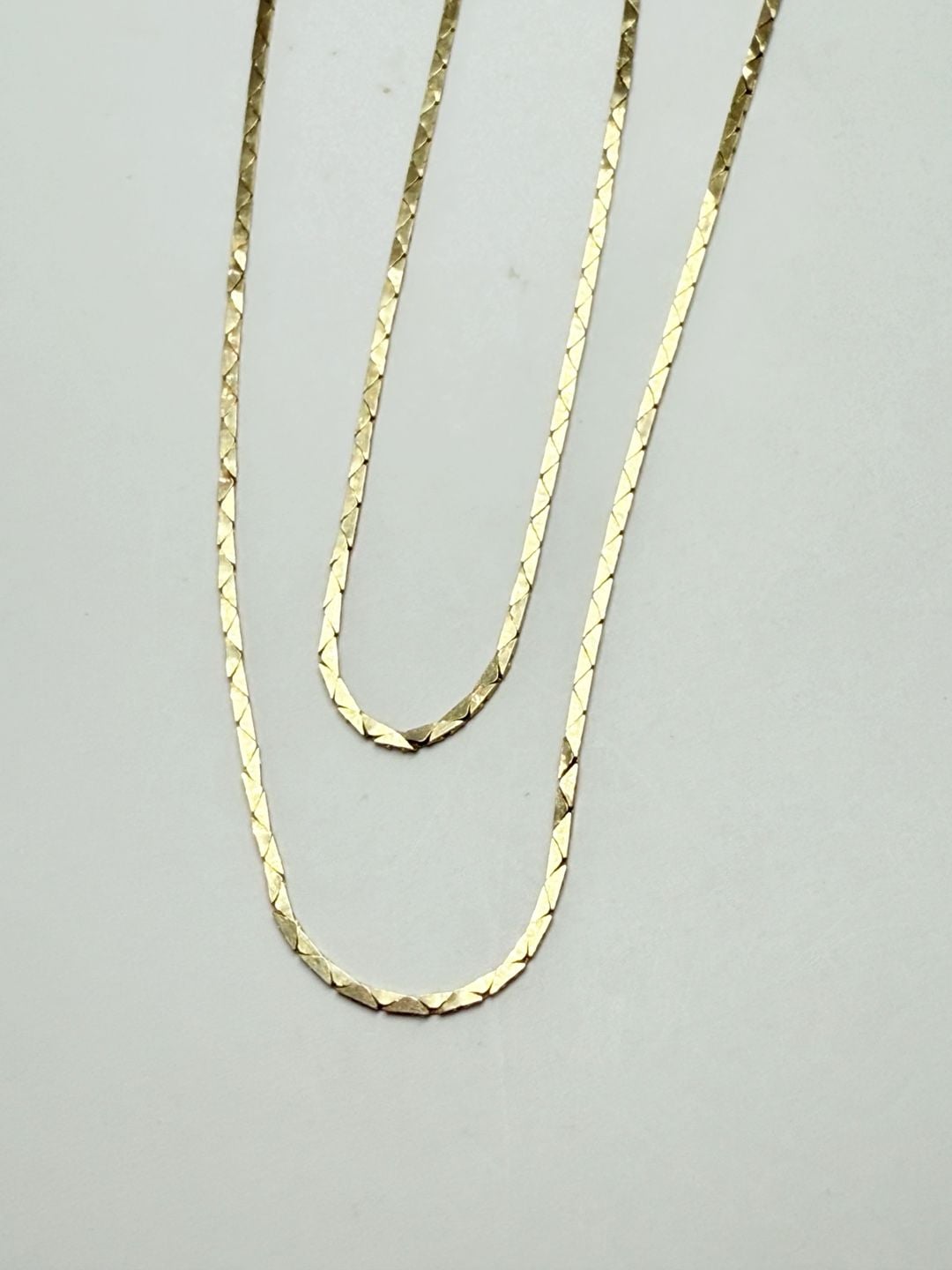 Solid 14k Yellow Gold Vintage Cobra Necklace 16" 3