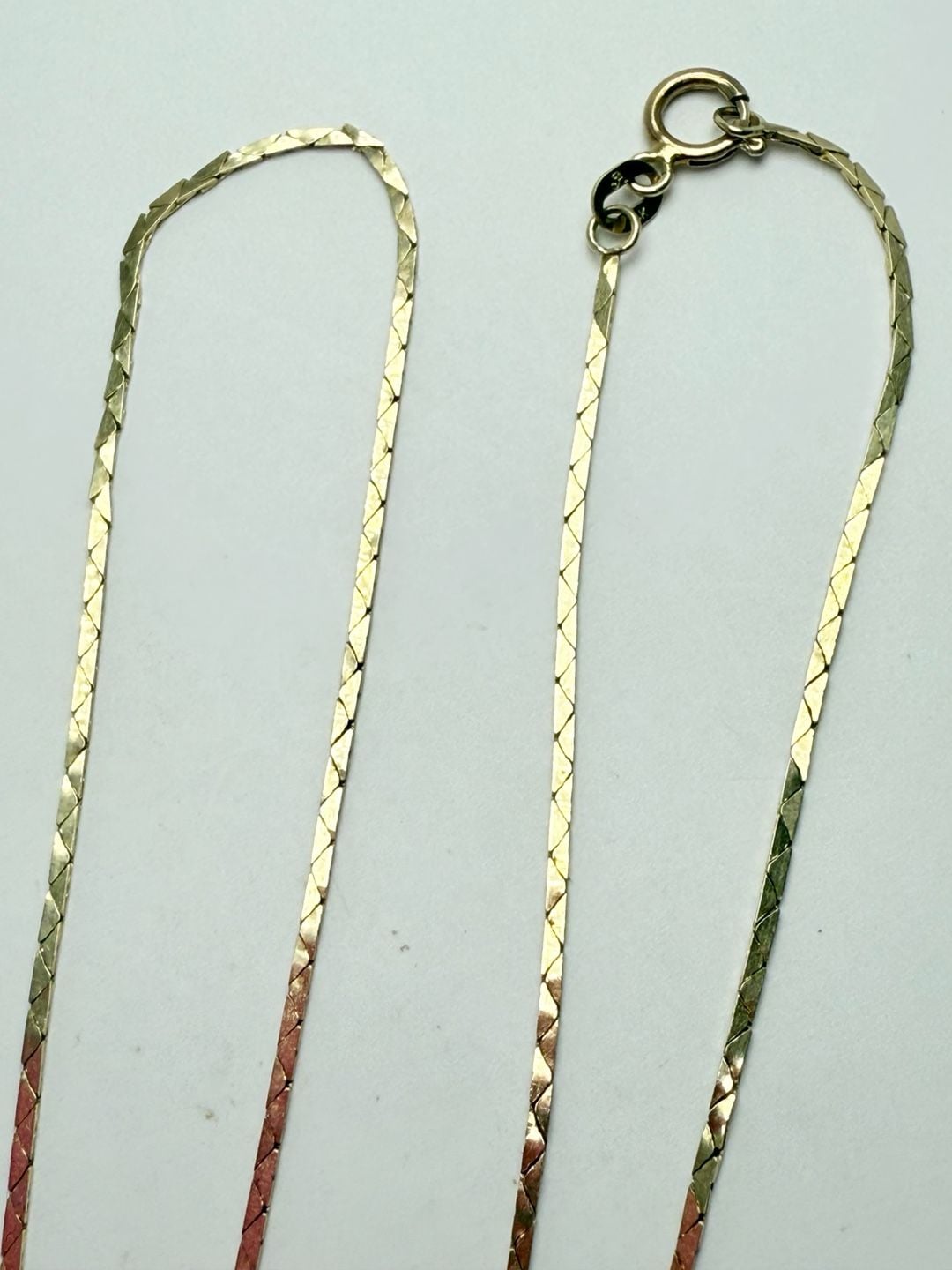 Solid 14k Yellow Gold Vintage Cobra Necklace 16" 7