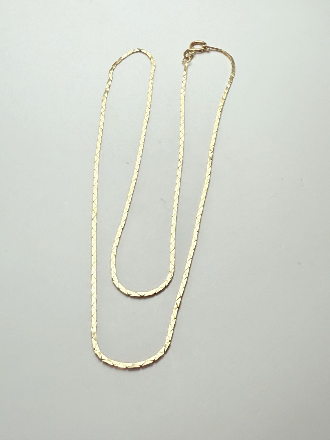 Solid 14k Yellow Gold Vintage Cobra Necklace 16" 14