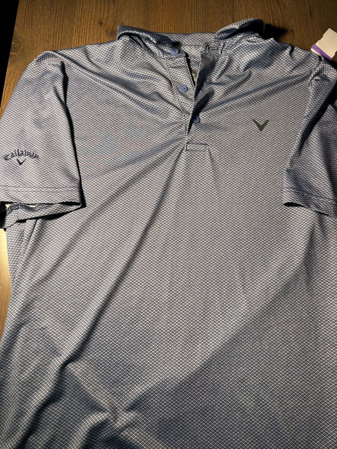 Callaway Polo Shirt Size M Blue Patterned Golf Top 1