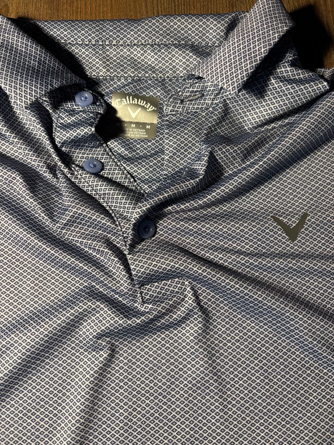 Callaway Polo Shirt Size M Blue Patterned Golf Top 2