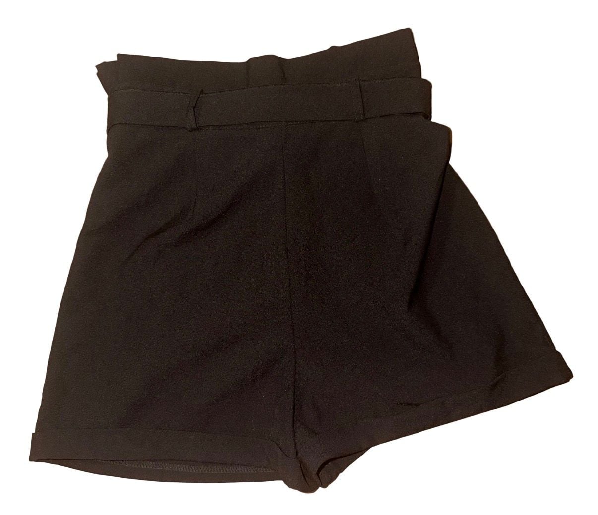 Black High Waist Paperbag Shorts 6