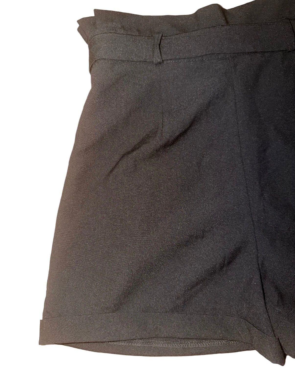Black High Waist Paperbag Shorts 7