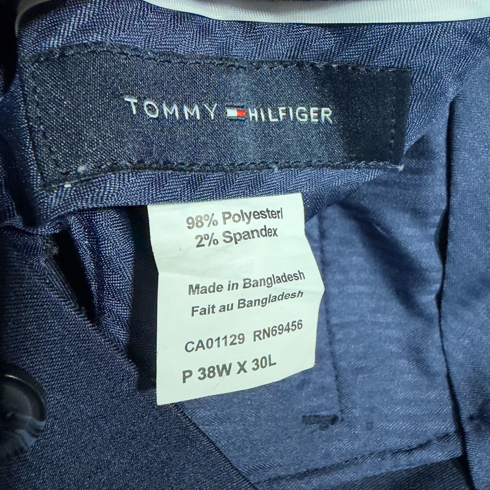 Tommy Hilfiger Dress Pants 38x30 Blue Polyester Spandex 5