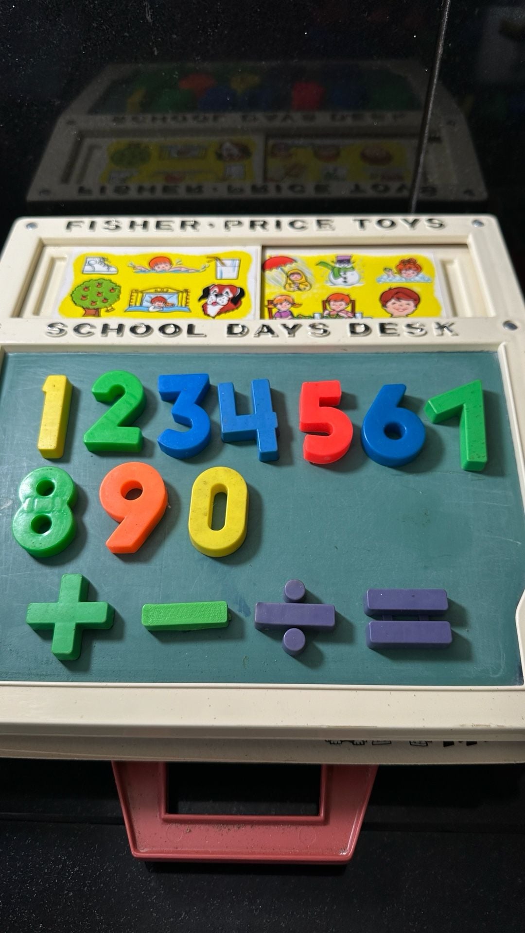 Complete Fisher-Price Vintage School Toy With Magnetic Letters #s And Cards 3