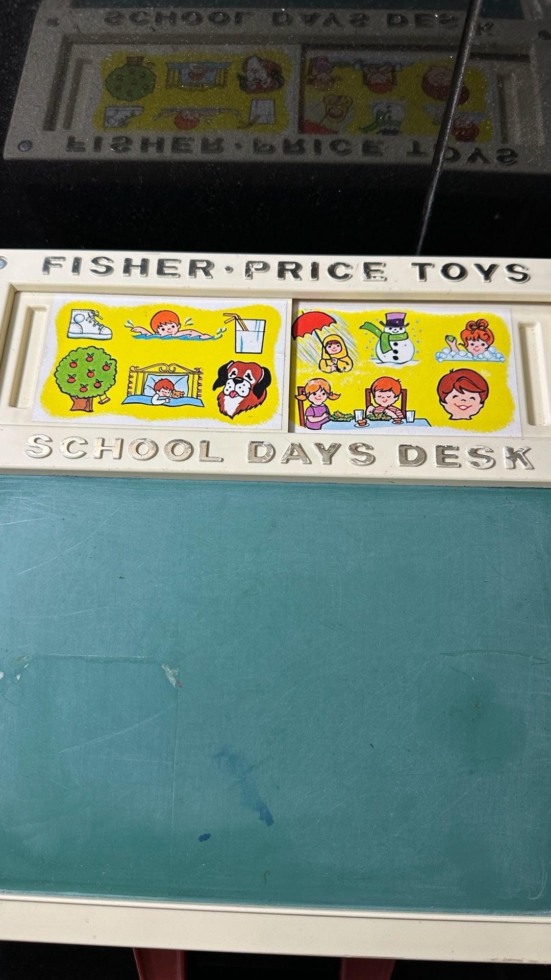 Complete Fisher-Price Vintage School Toy With Magnetic Letters #s And Cards 6