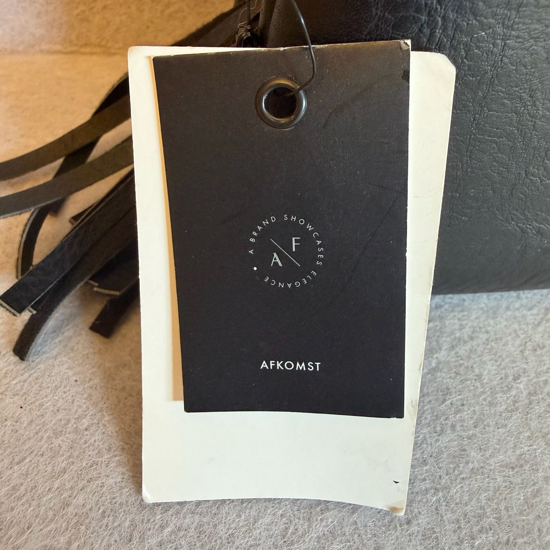 Afkomst Black Faux Leather Cosmetics Pouch Travel Bag New With Tags 5