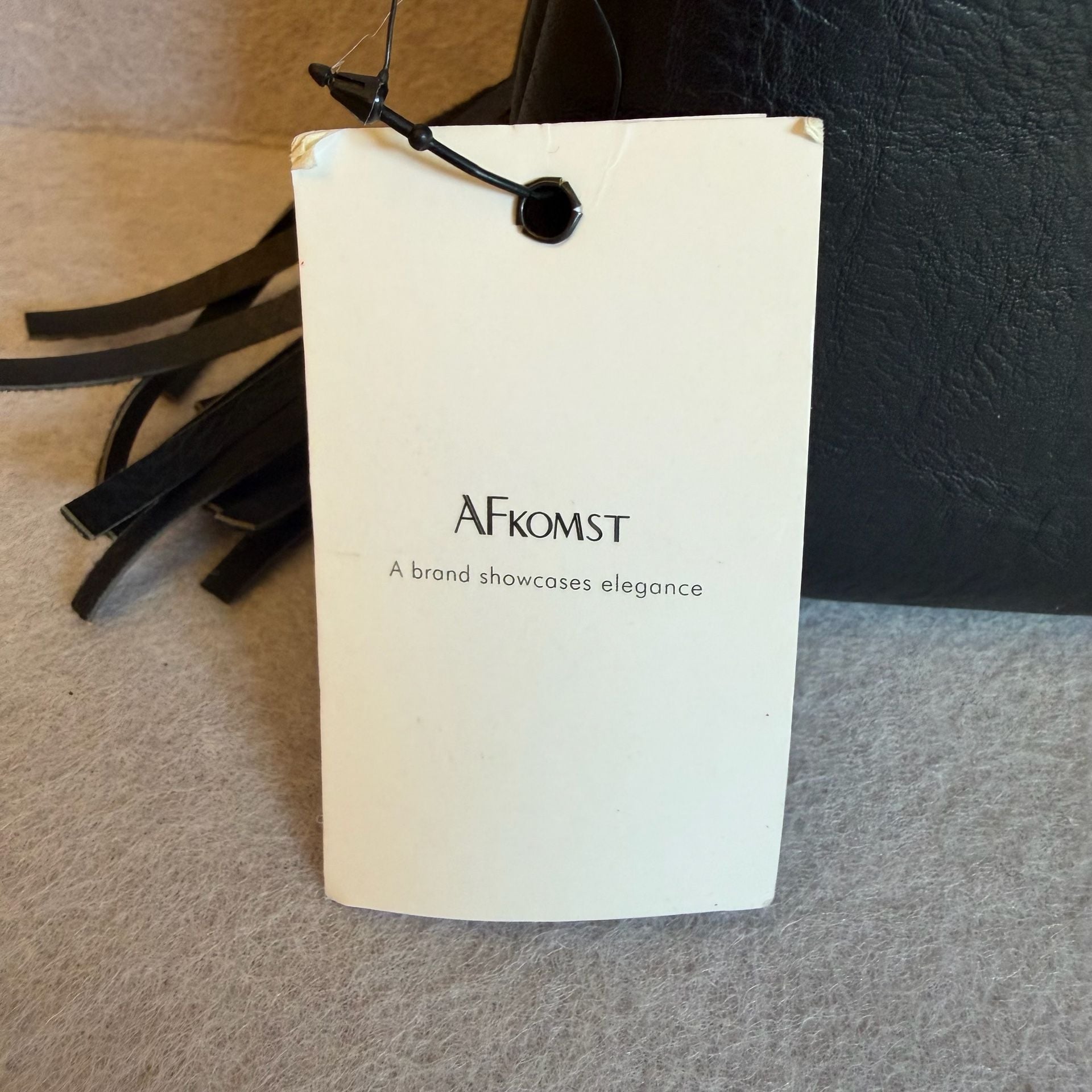 Afkomst Black Faux Leather Cosmetics Pouch Travel Bag New With Tags 6