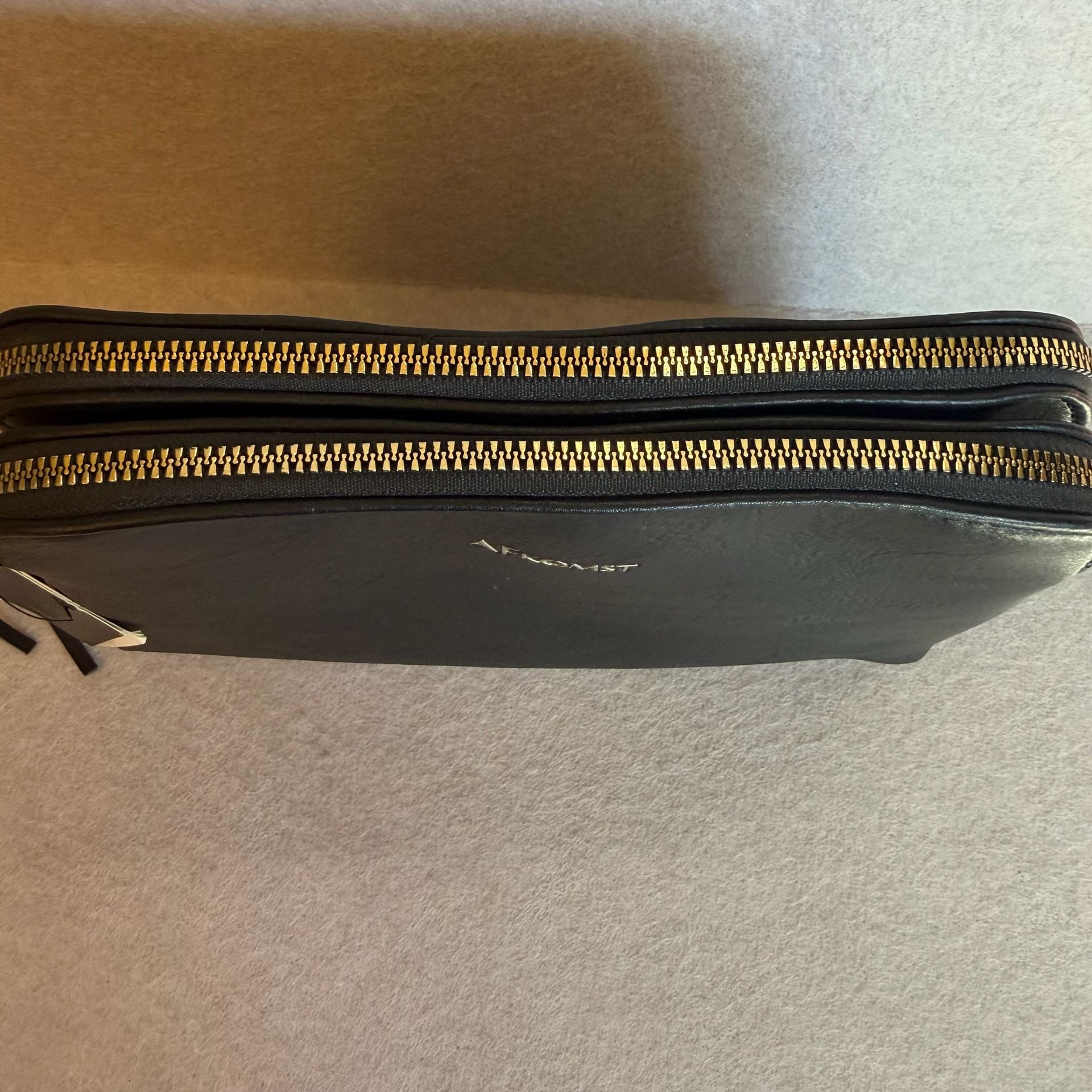Afkomst Black Faux Leather Cosmetics Pouch Travel Bag New With Tags 7