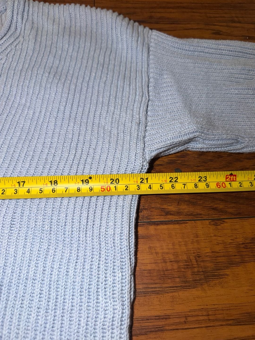 Abercrombie & Fitch V-Neck Ribbed Cotton Sweater Size M Light Blue 4