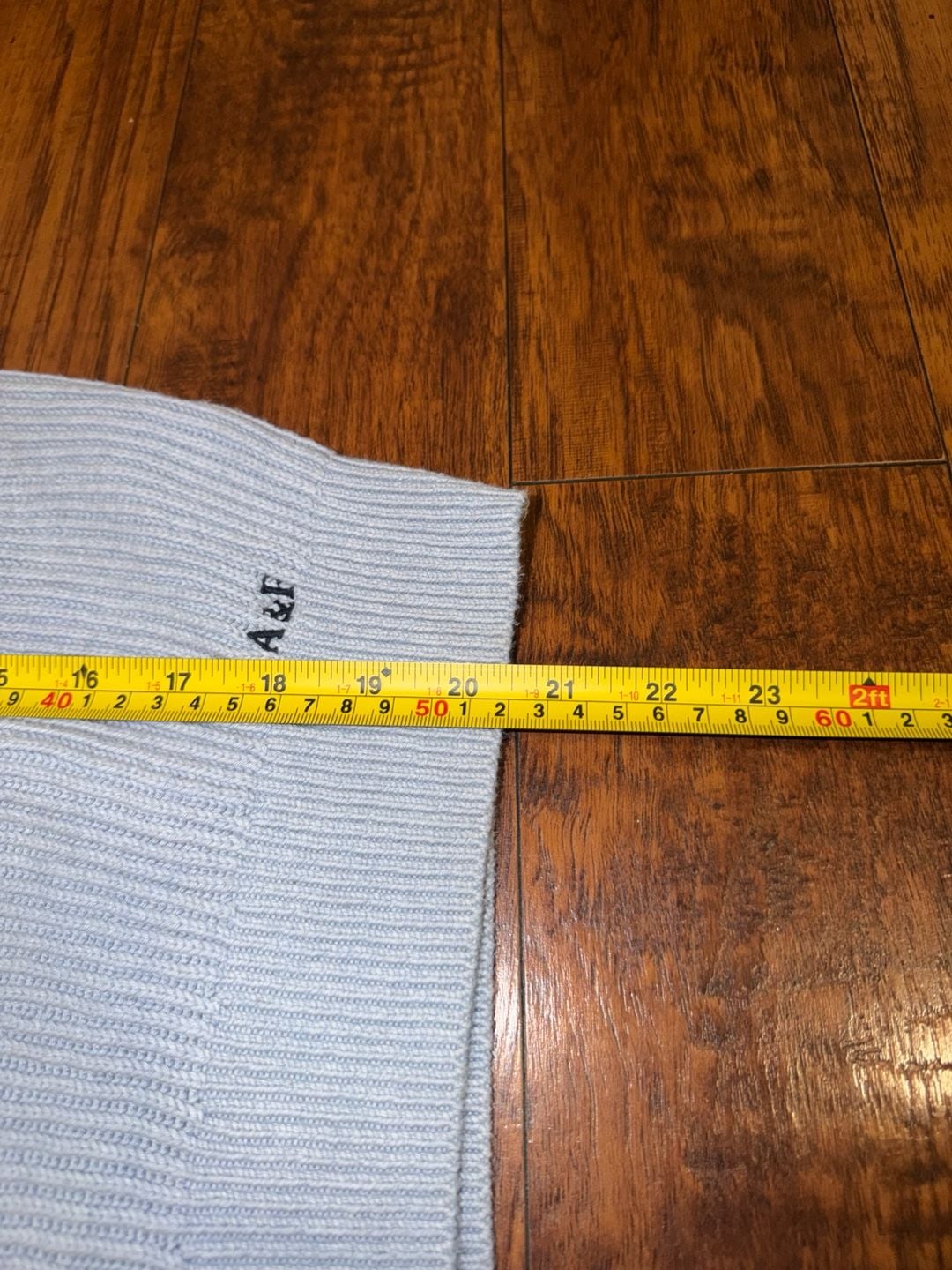 Abercrombie & Fitch V-Neck Ribbed Cotton Sweater Size M Light Blue 5
