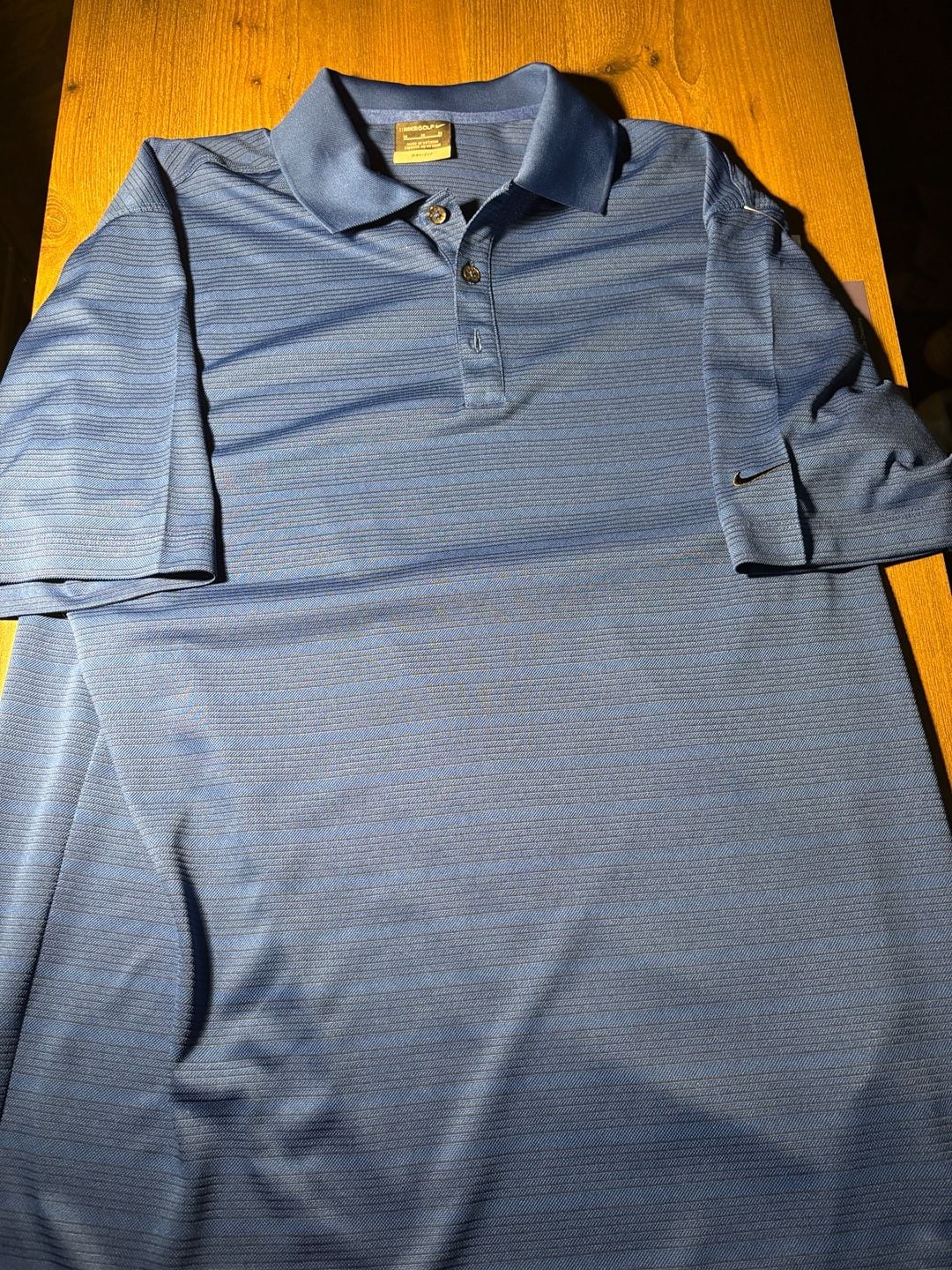 Nike Golf Dri-Fit Polo Shirt Size M Blue Striped 2
