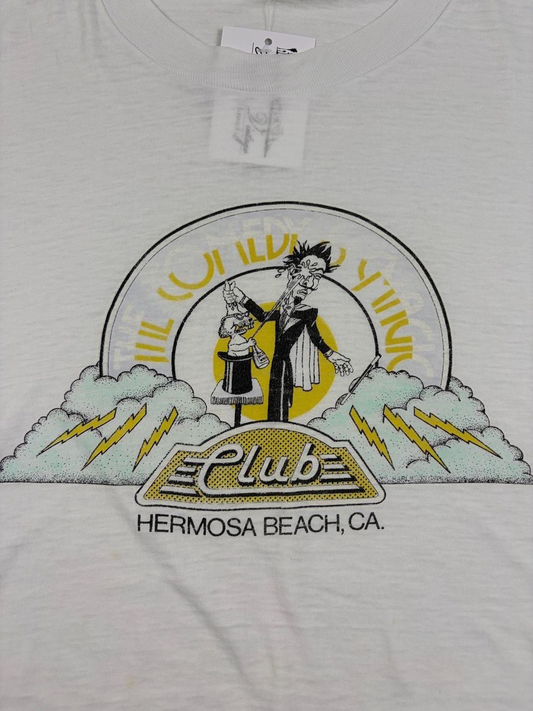 Vintage 70s-80s The Comedy Magic Club Hermosa Beach CA Graphic T-Shirt White Size M (OF) 3