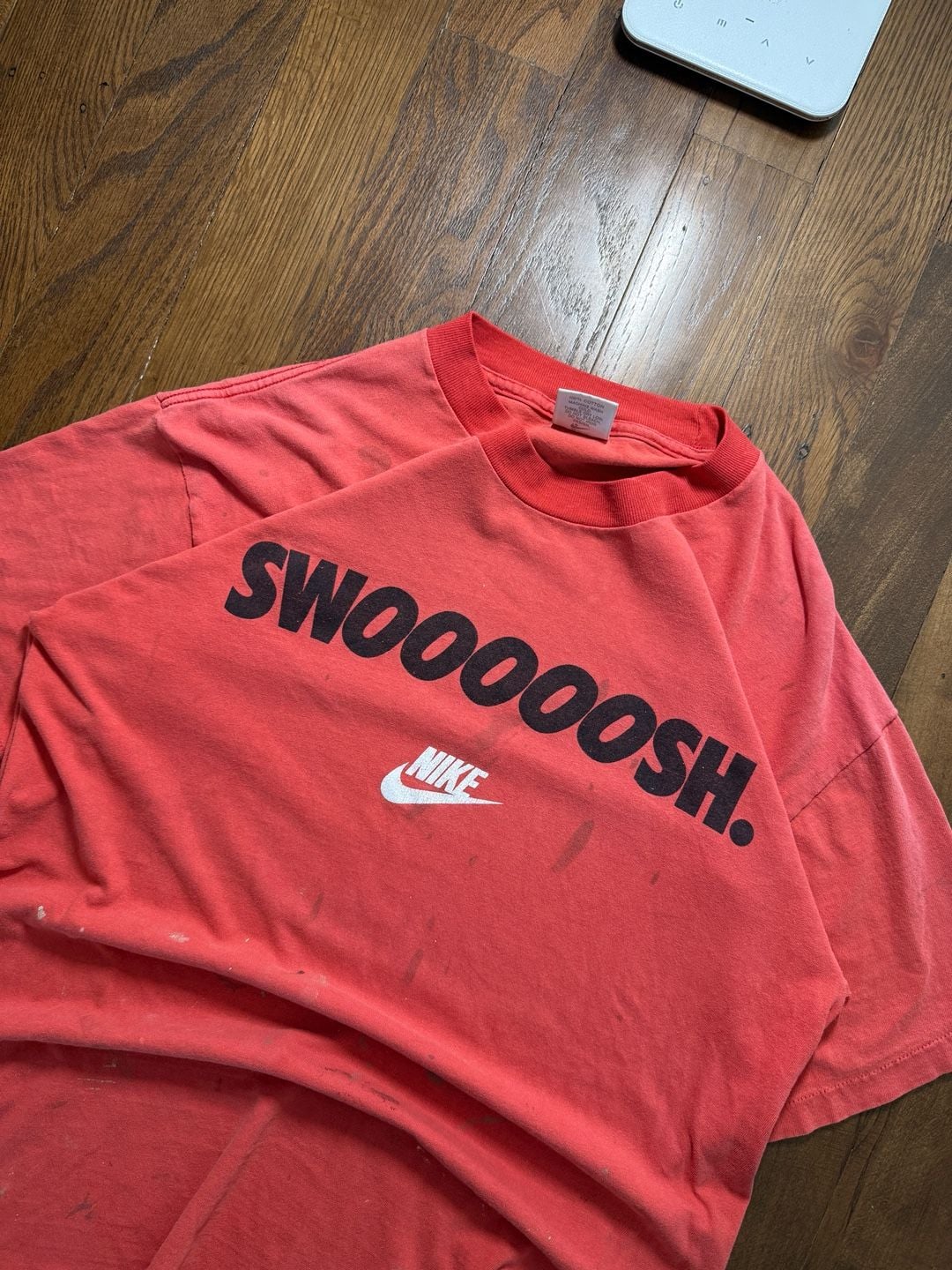 Vintage Nike Swoooooosh single stitch T-Shirt Size L Red Graphic Made In USA 3