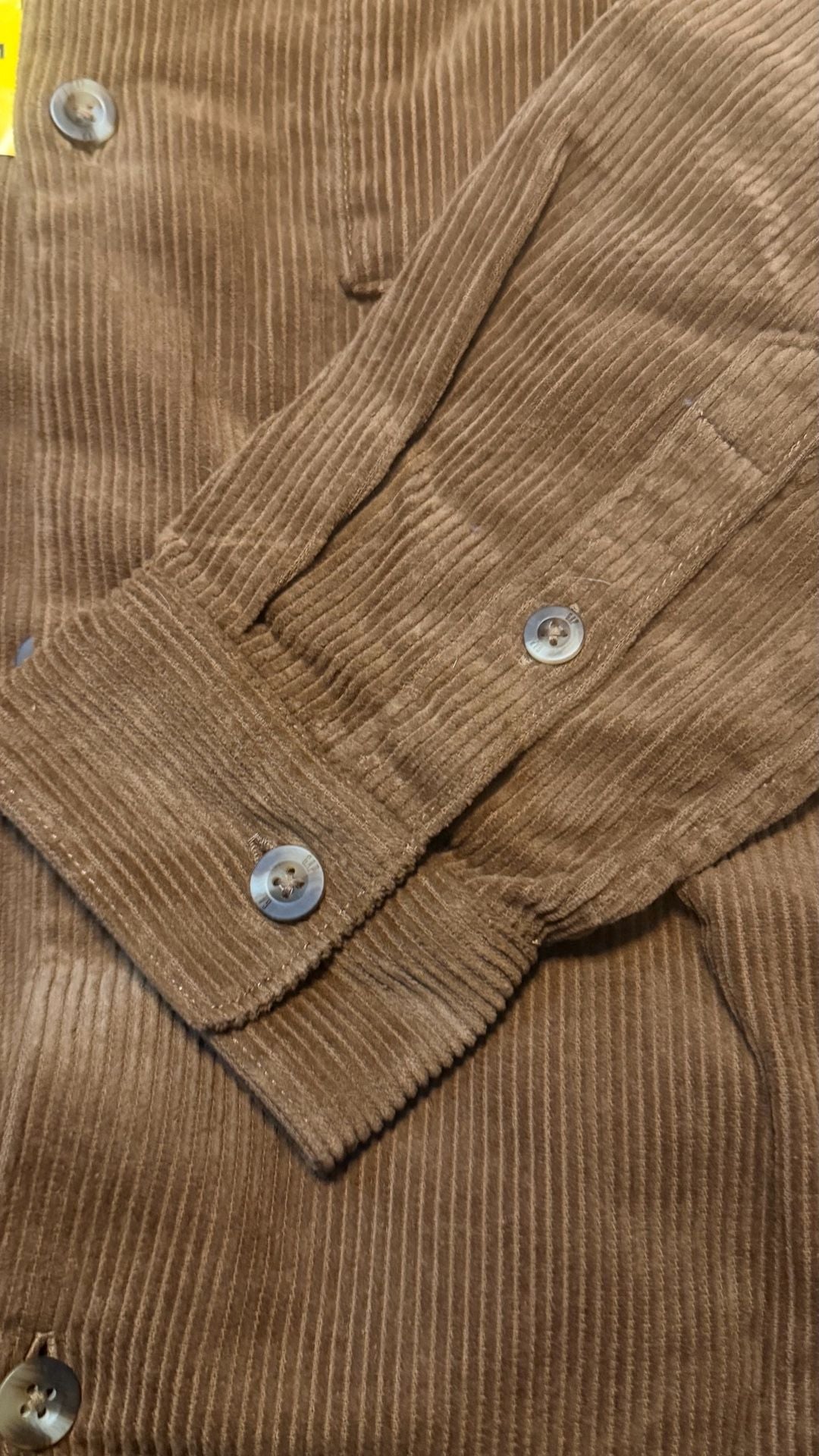 Gap Corduroy Button Down Shirt Size Medium Brown Long Sleeve Pocket 5