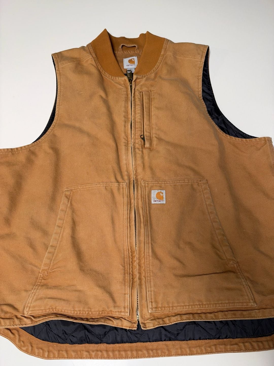 Carhartt Duck Quilted Flannel-Lined Vest XL Brown Carhartt Brown 4