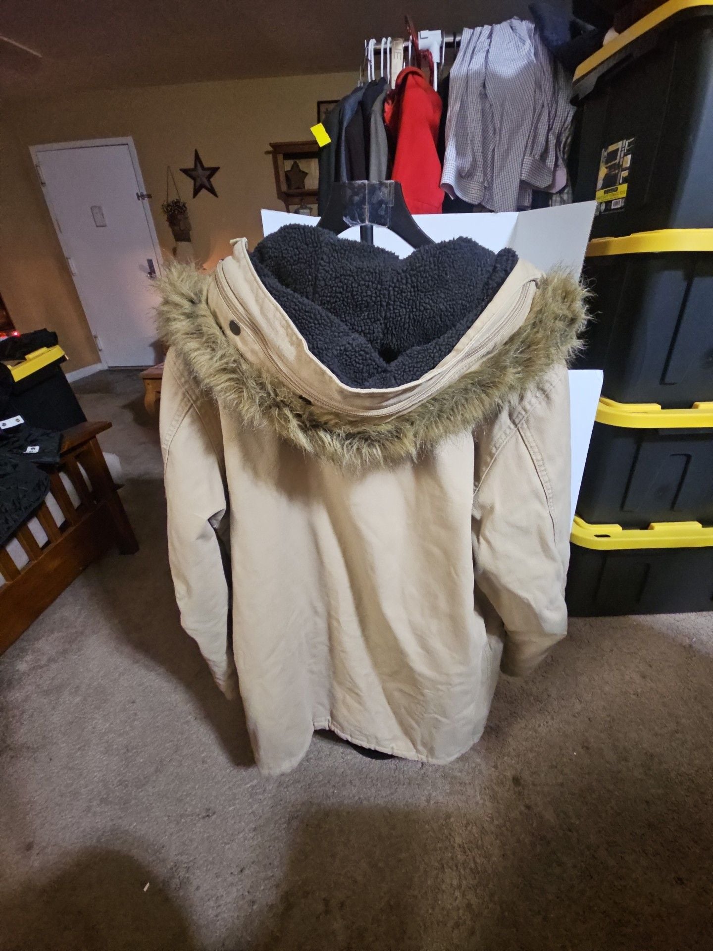 Timberland Stratham Issue Faux Fur Hooded Jacket Size L 2