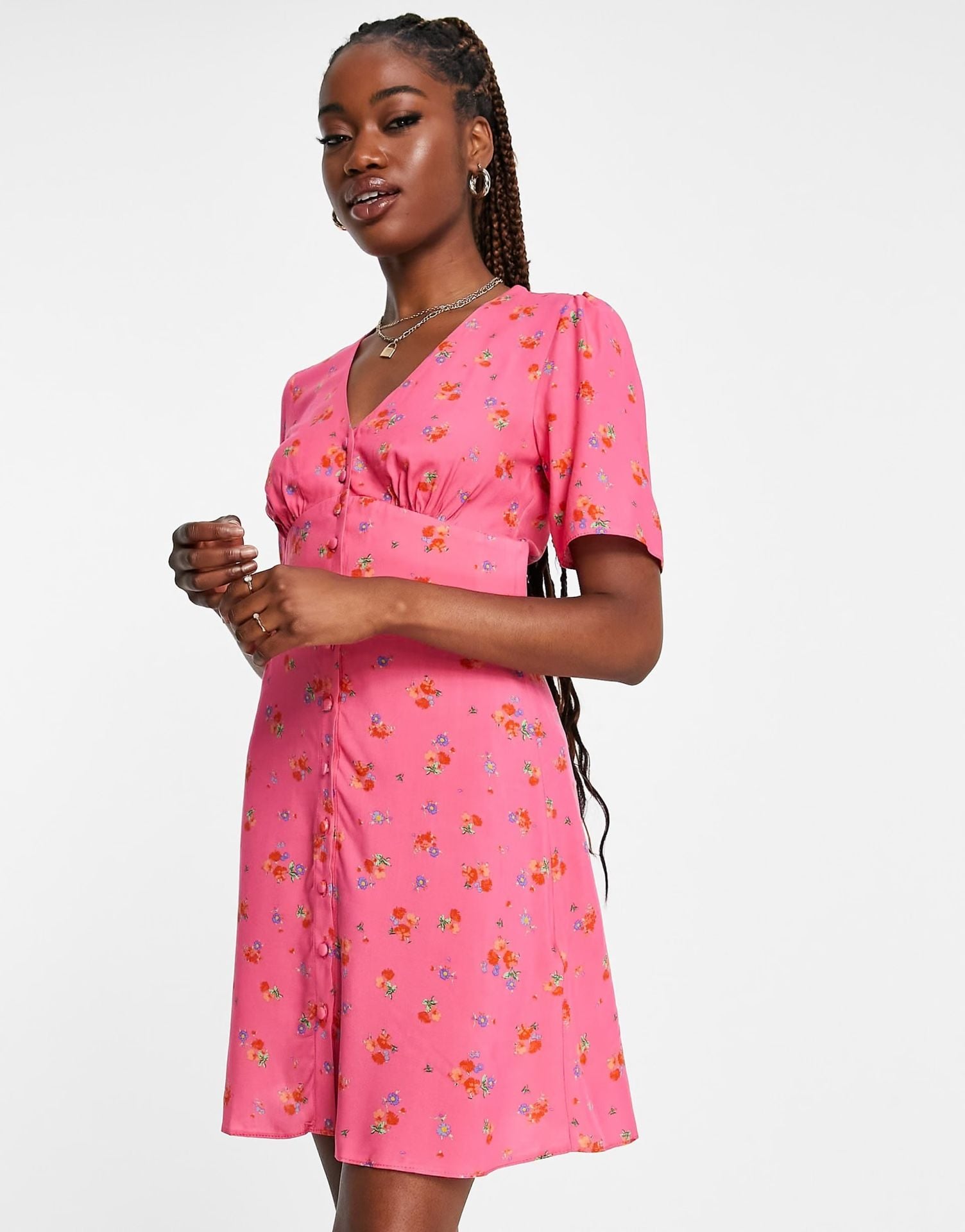 Nobody's Child Alexa ditsy print mini dress in pink 2
