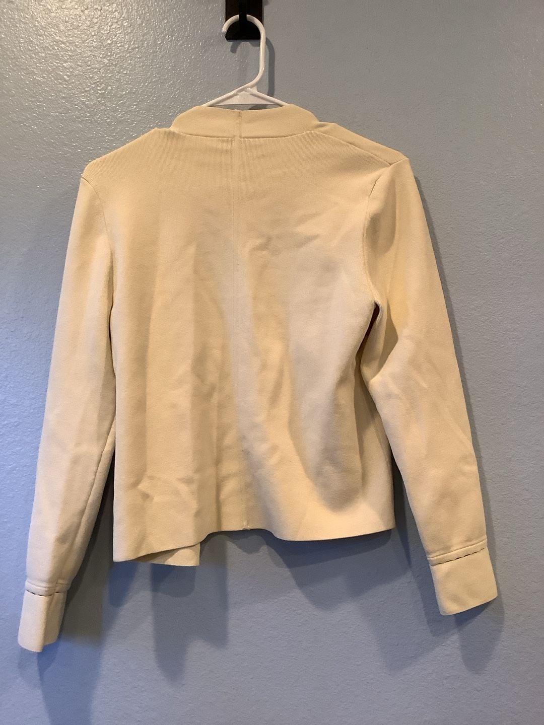 M.M. LaFleur Cardigan Size M Ivory Open Front Knit Jacket 4