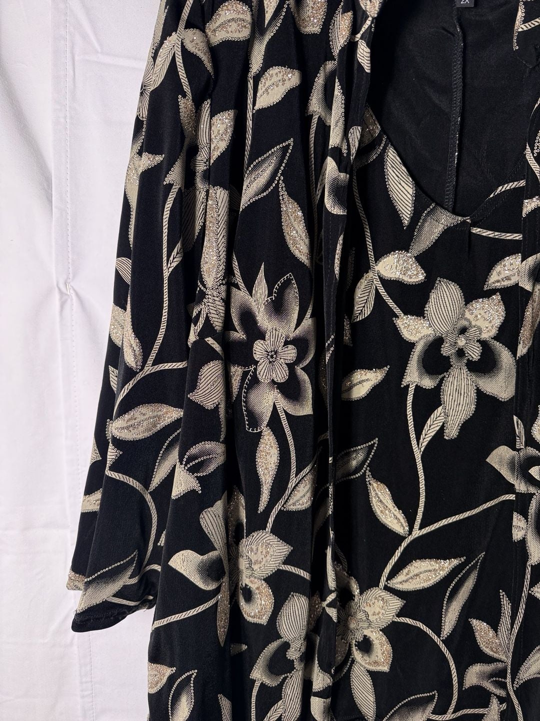 ONYX Nite 2-Piece Top & Jacket Set Size 2X Black Gold Floral 2