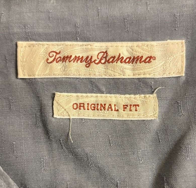 Tommy Bahama Silk Short Sleeve Button Down Shirt Size M Gray Original Fit 5