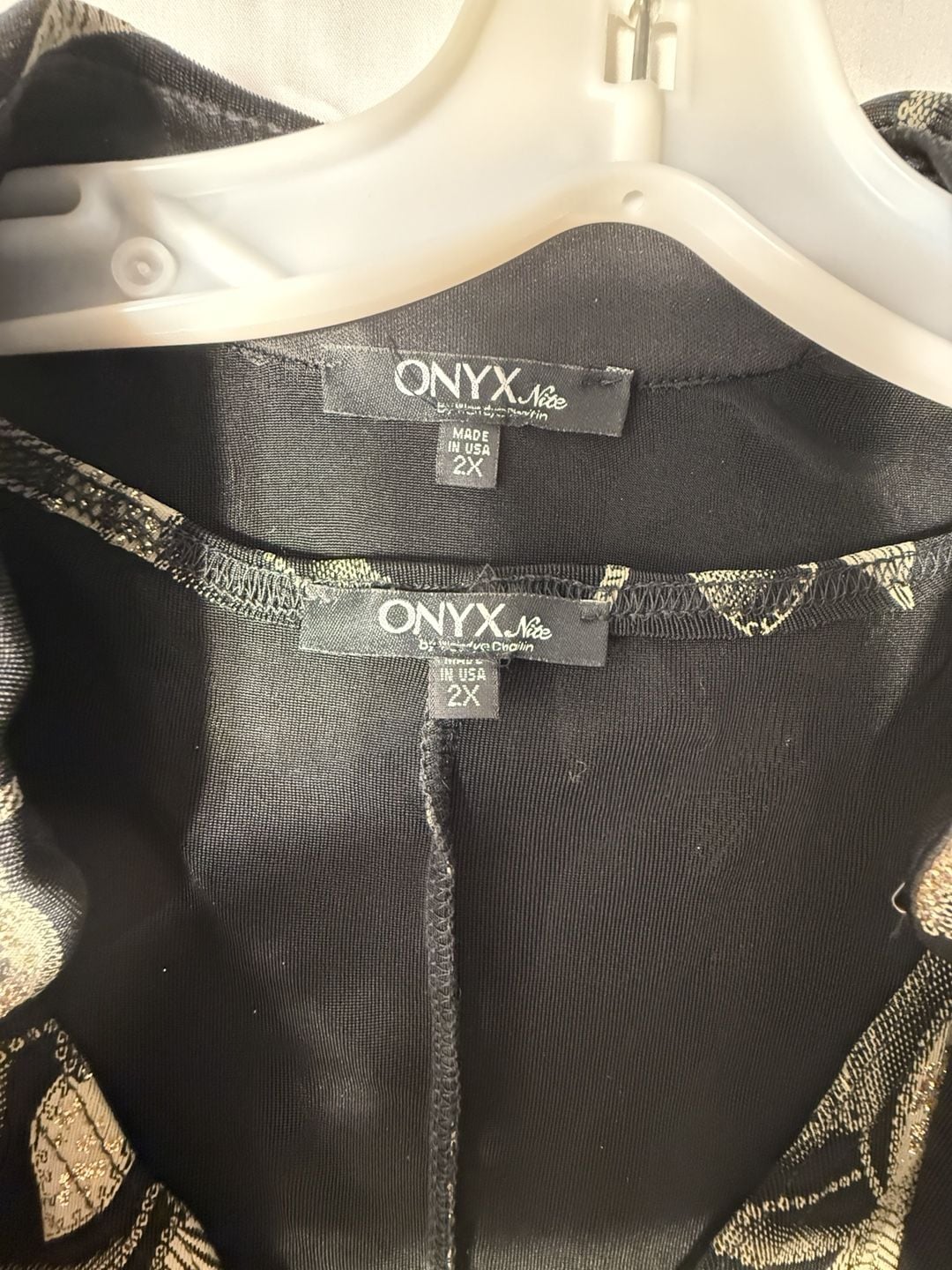 ONYX Nite 2-Piece Top & Jacket Set Size 2X Black Gold Floral 6