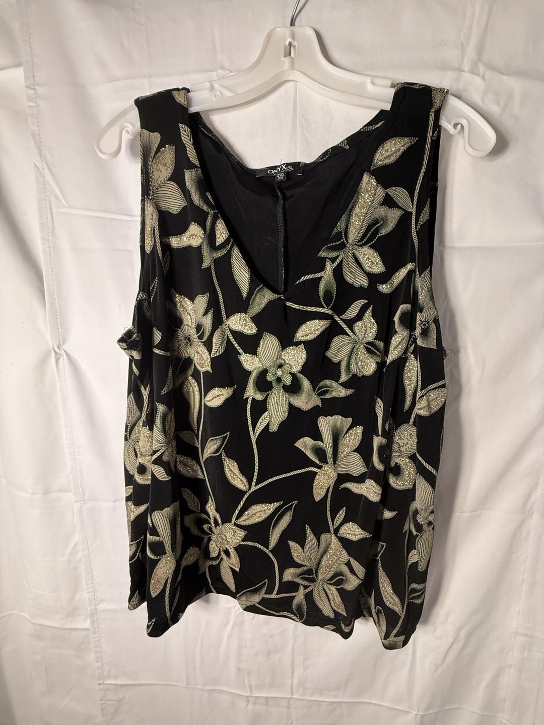 ONYX Nite 2-Piece Top & Jacket Set Size 2X Black Gold Floral 8