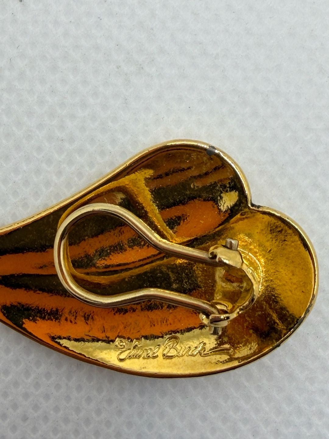 Vintage Retro Laurel Burch Gold Tone Leaf Clip-On Earrings 4