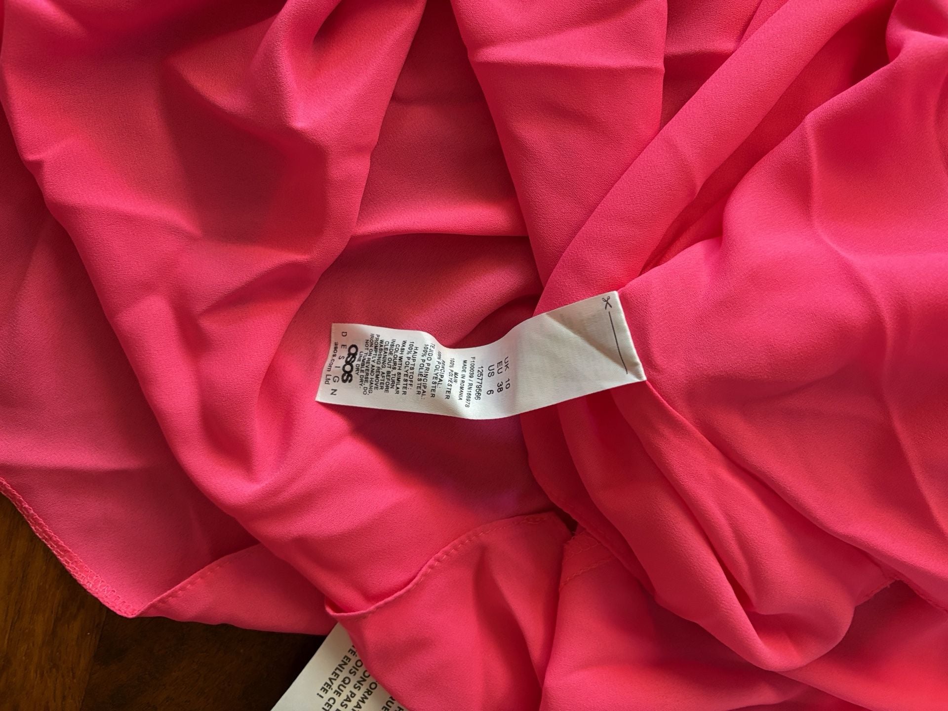 ASOS DESIGN pink deep V ruched dress 7