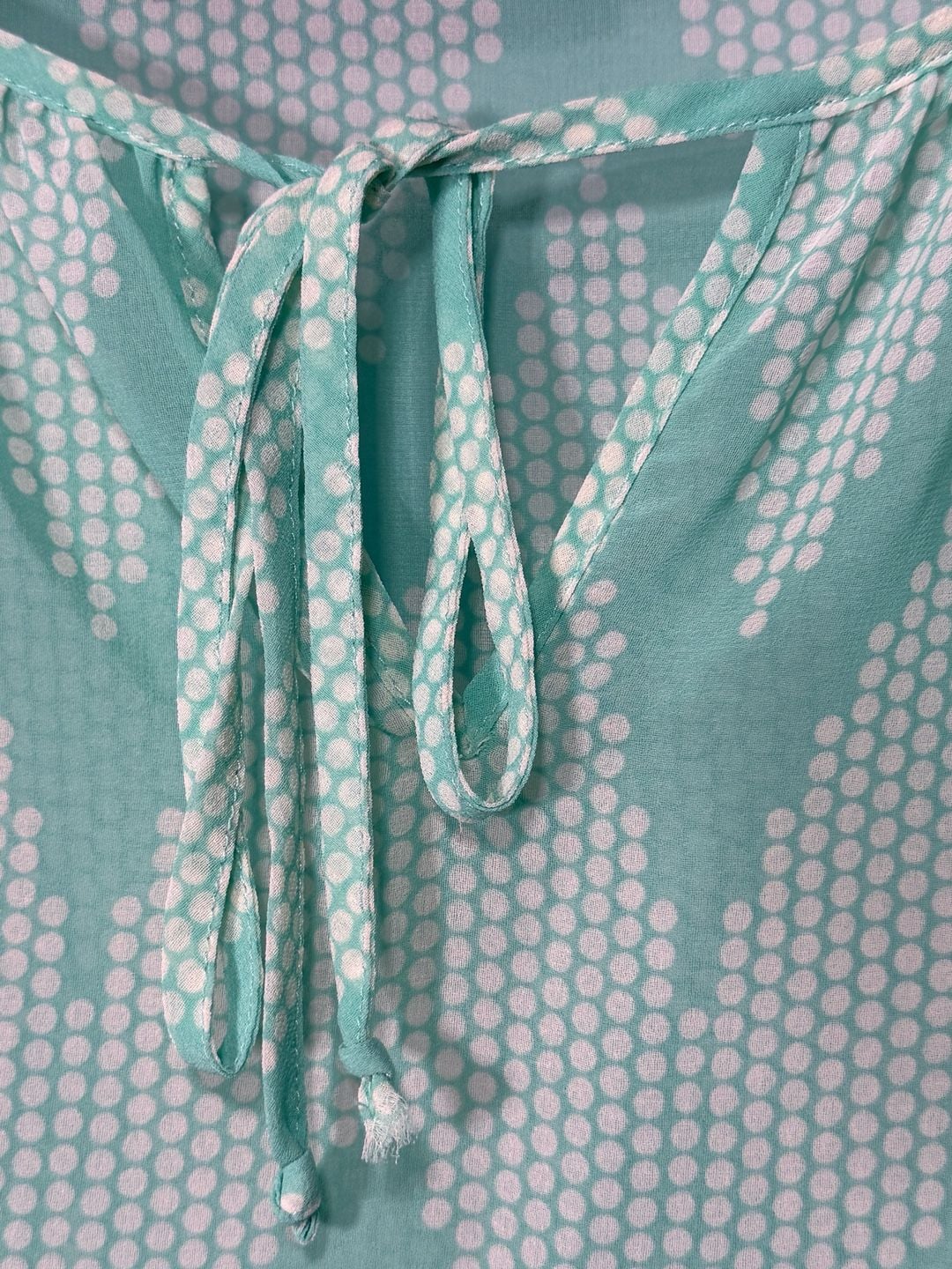 Maurices Cold Shoulder Blouse Size M Mint Green White Chevron 6