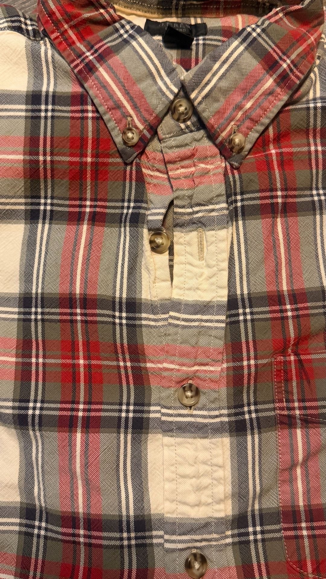 J.Crew Oxford Plaid Shirt Size S Slim Red Green 3