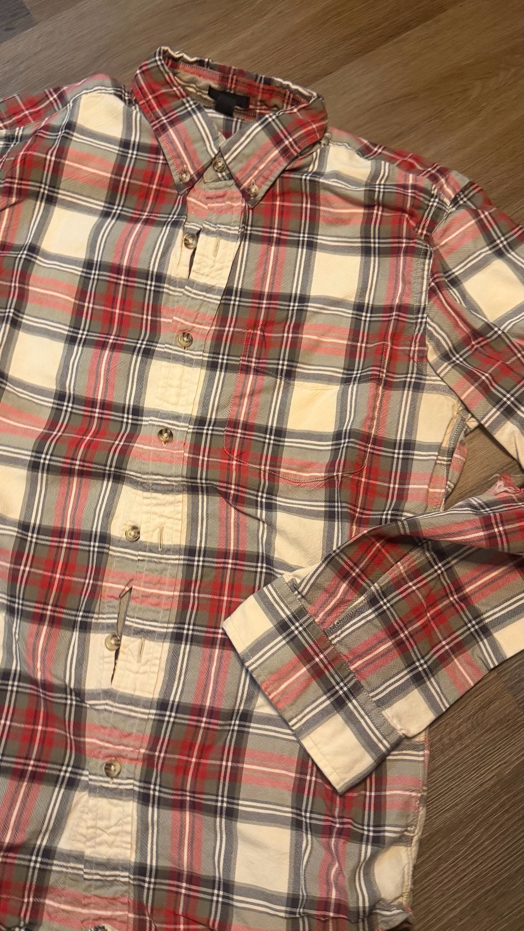 J.Crew Oxford Plaid Shirt Size S Slim Red Green 4