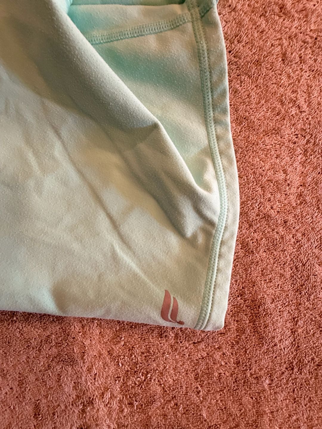 Fabletics PureLuxe Biker Shorts Mint Green Ruched Drawstring 5