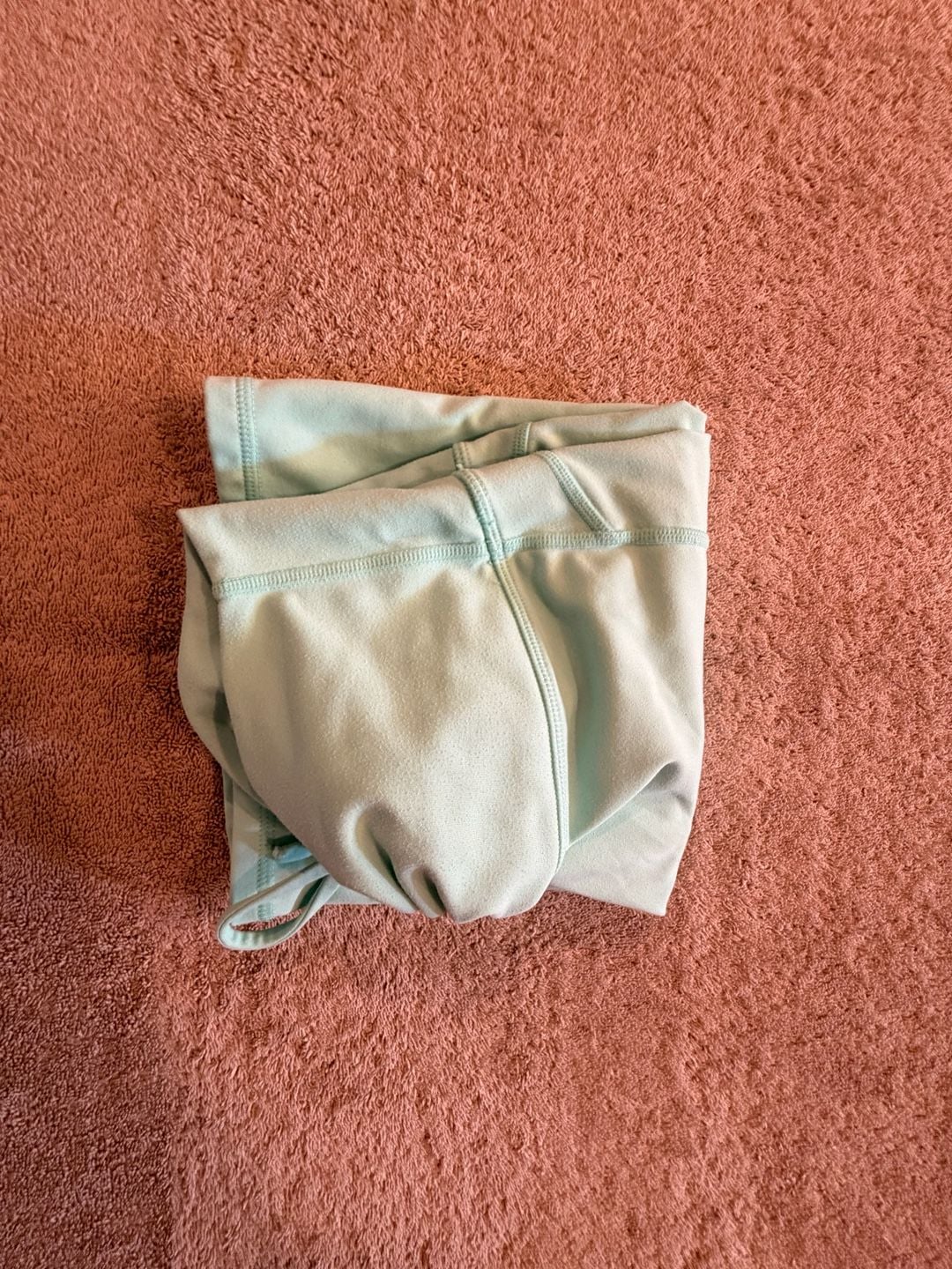 Fabletics PureLuxe Biker Shorts Mint Green Ruched Drawstring 6