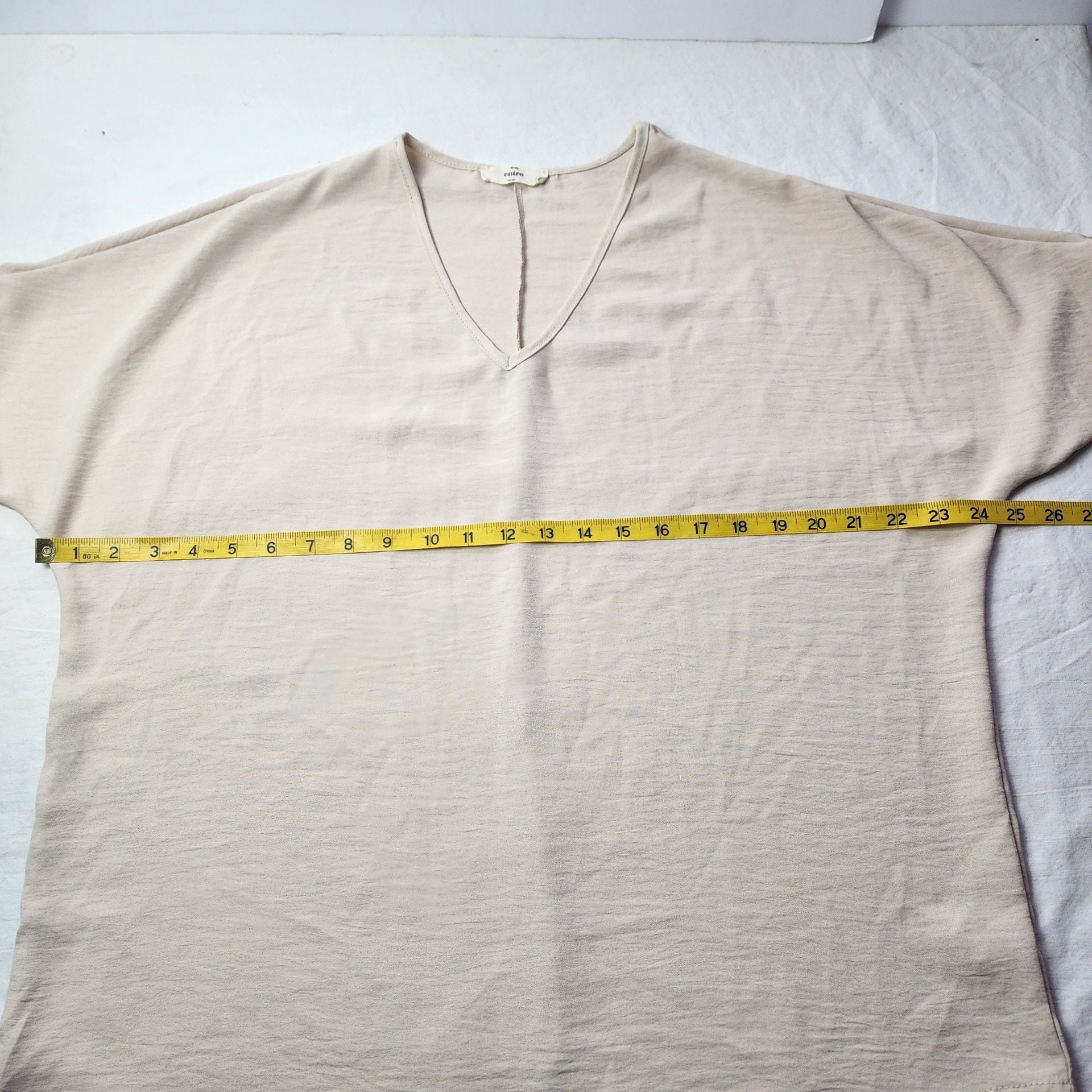 Entro V-Neck Short Sleeve Top Cream 2XL 5