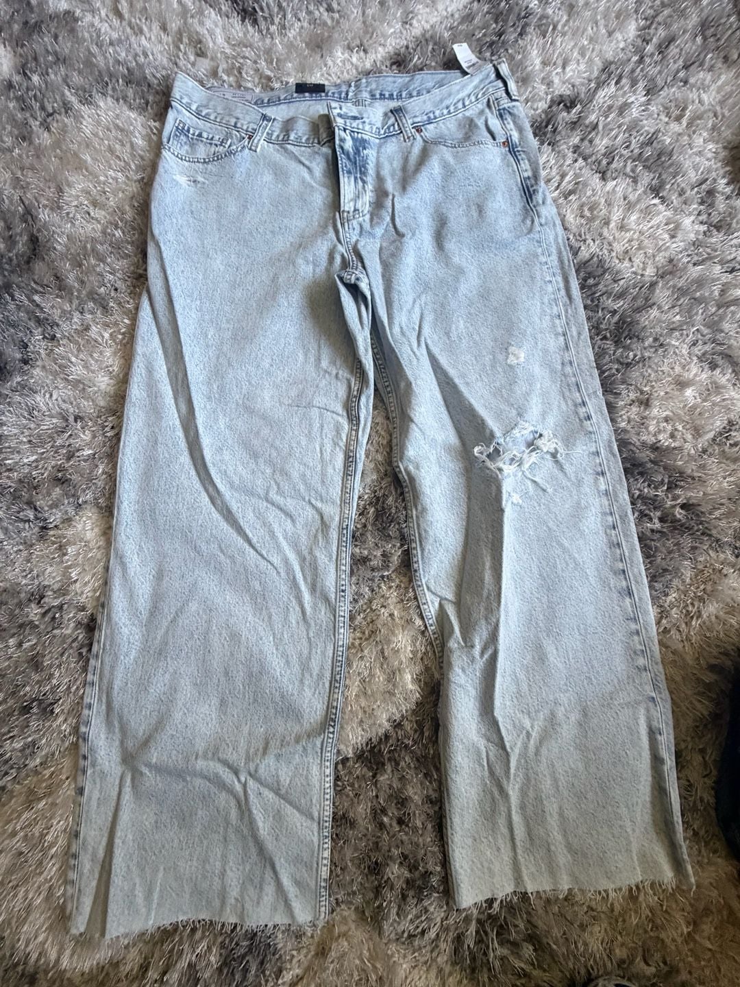 Gap Jeans Size size 33 Distressed Wide Leg Light Wash 2