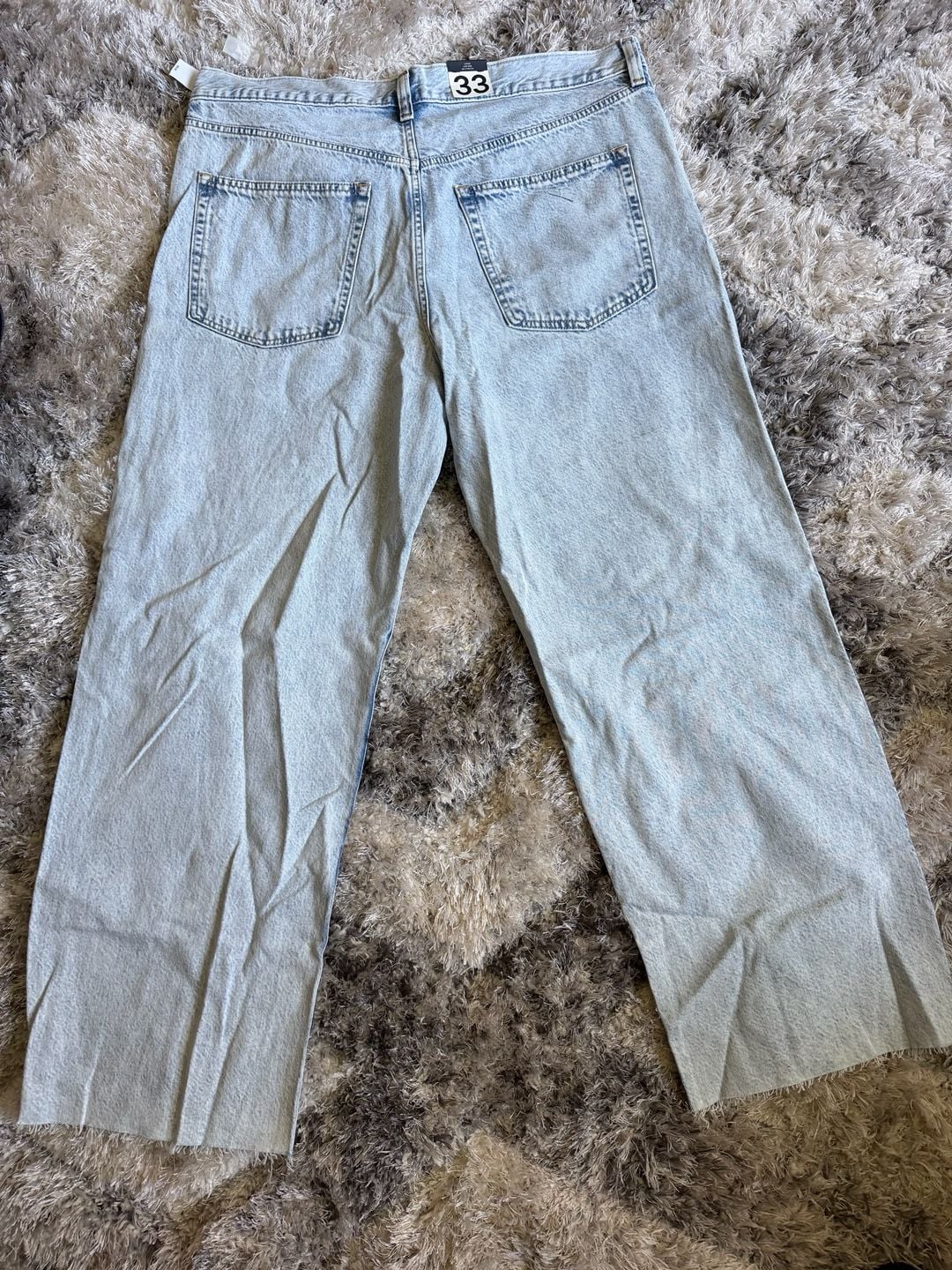 Gap Jeans Size size 33 Distressed Wide Leg Light Wash 4