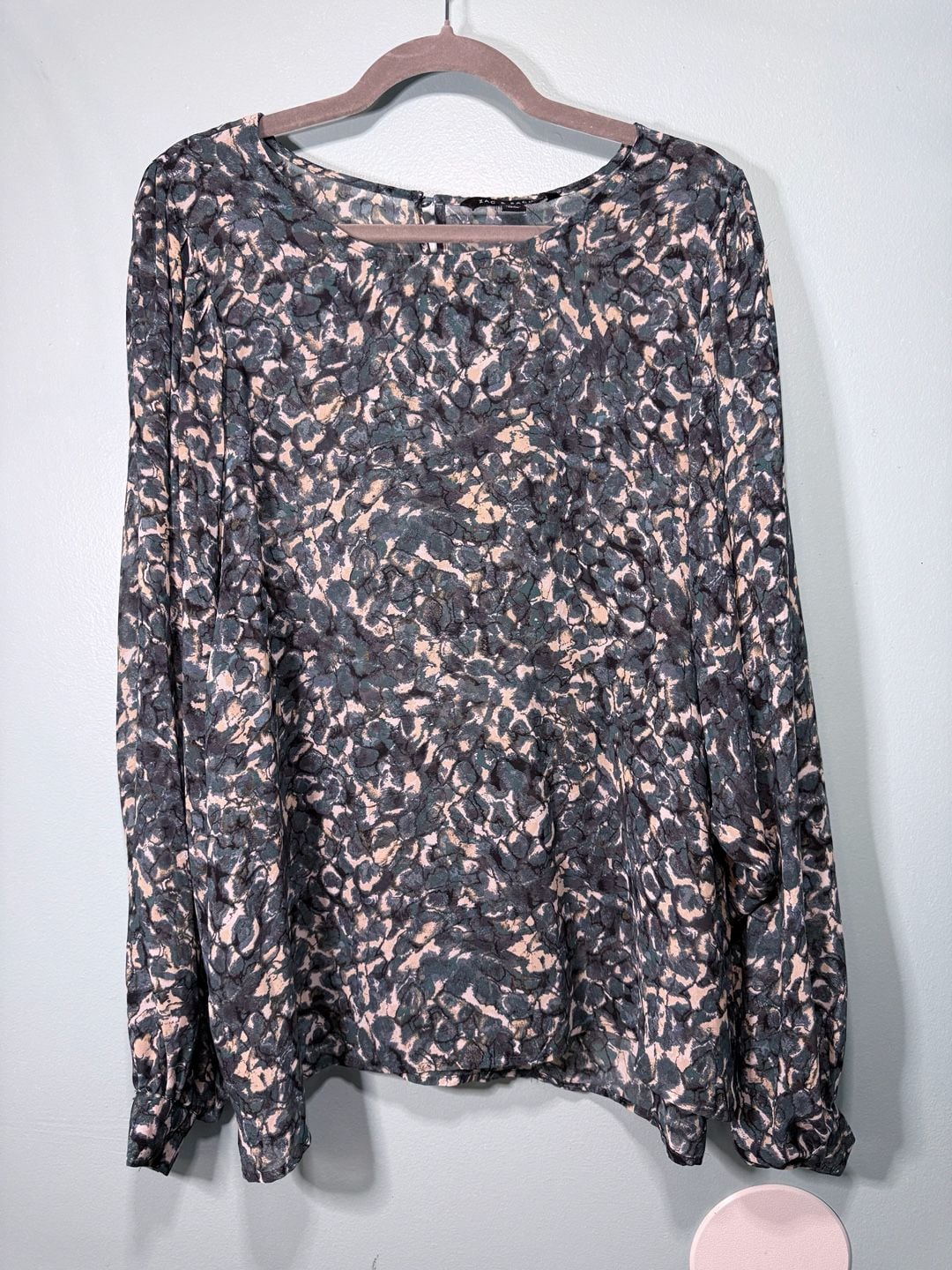 Zac & Rachel Blouse Size L Multicolor Animal Print Long Sleeve 2