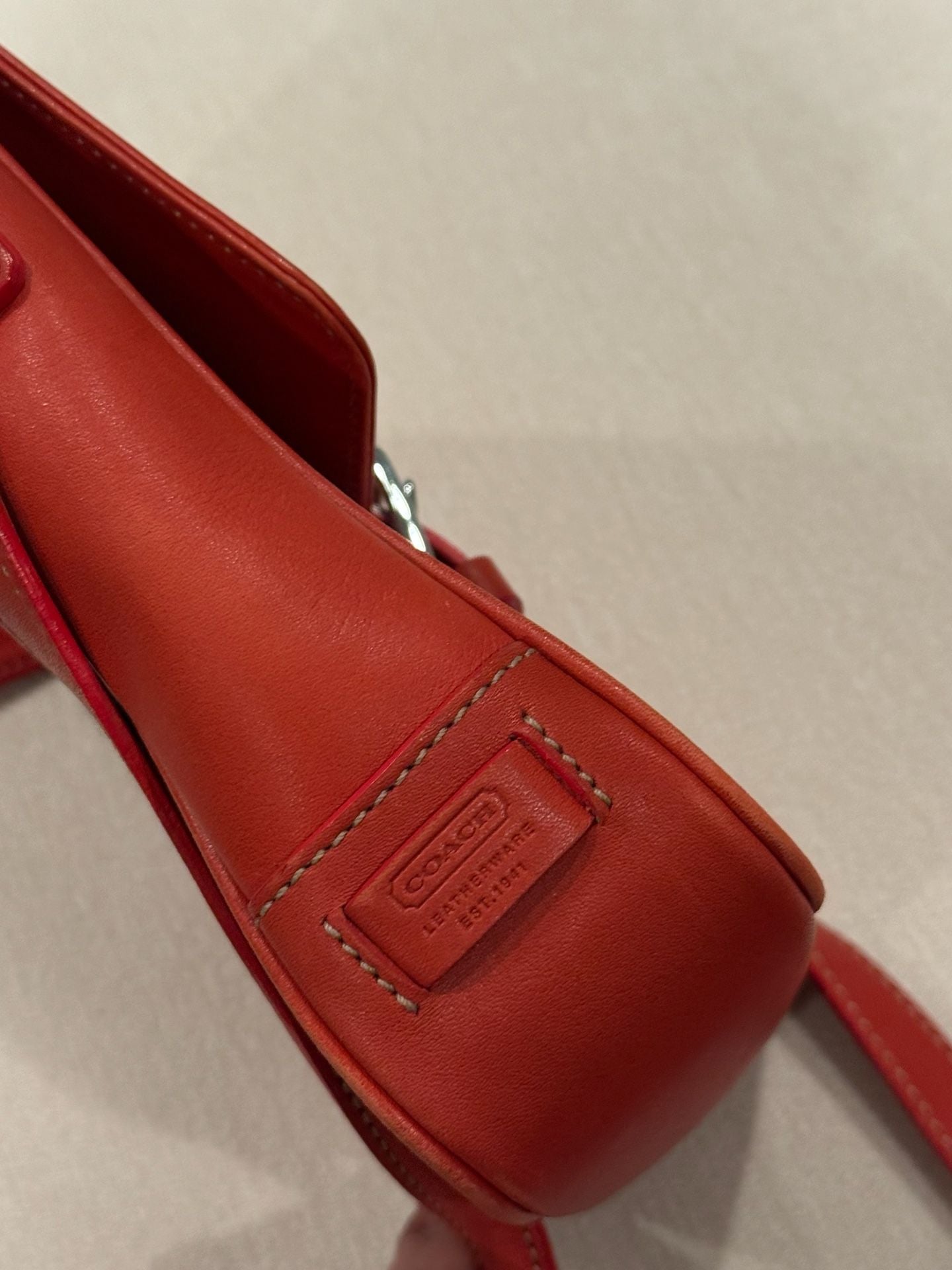 Coach Leather Flap Crossbody Bag Red 7