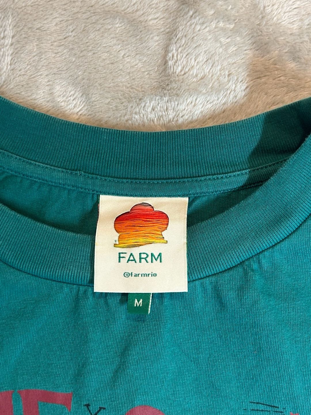 Farm Rio Let The Sun In Graphic T-Shirt Size M Green Cotton 5