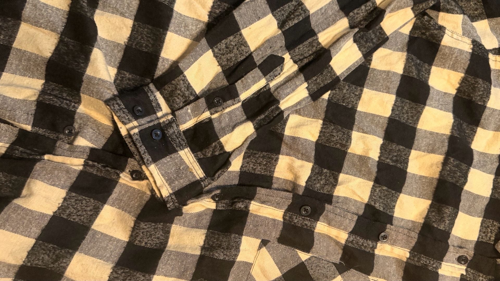 BoohooMAN Buffalo Plaid Flannel Button-Down Shirt Yellow Black 3
