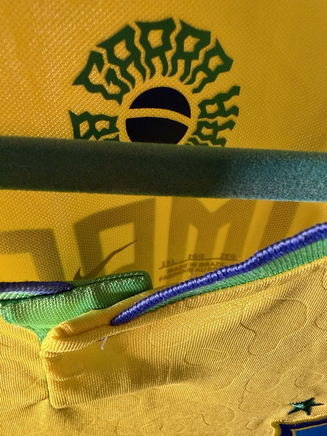 Nike Neymar Jr Brazil Home Long Sleeve Jersey Size 2XL Yellow 3