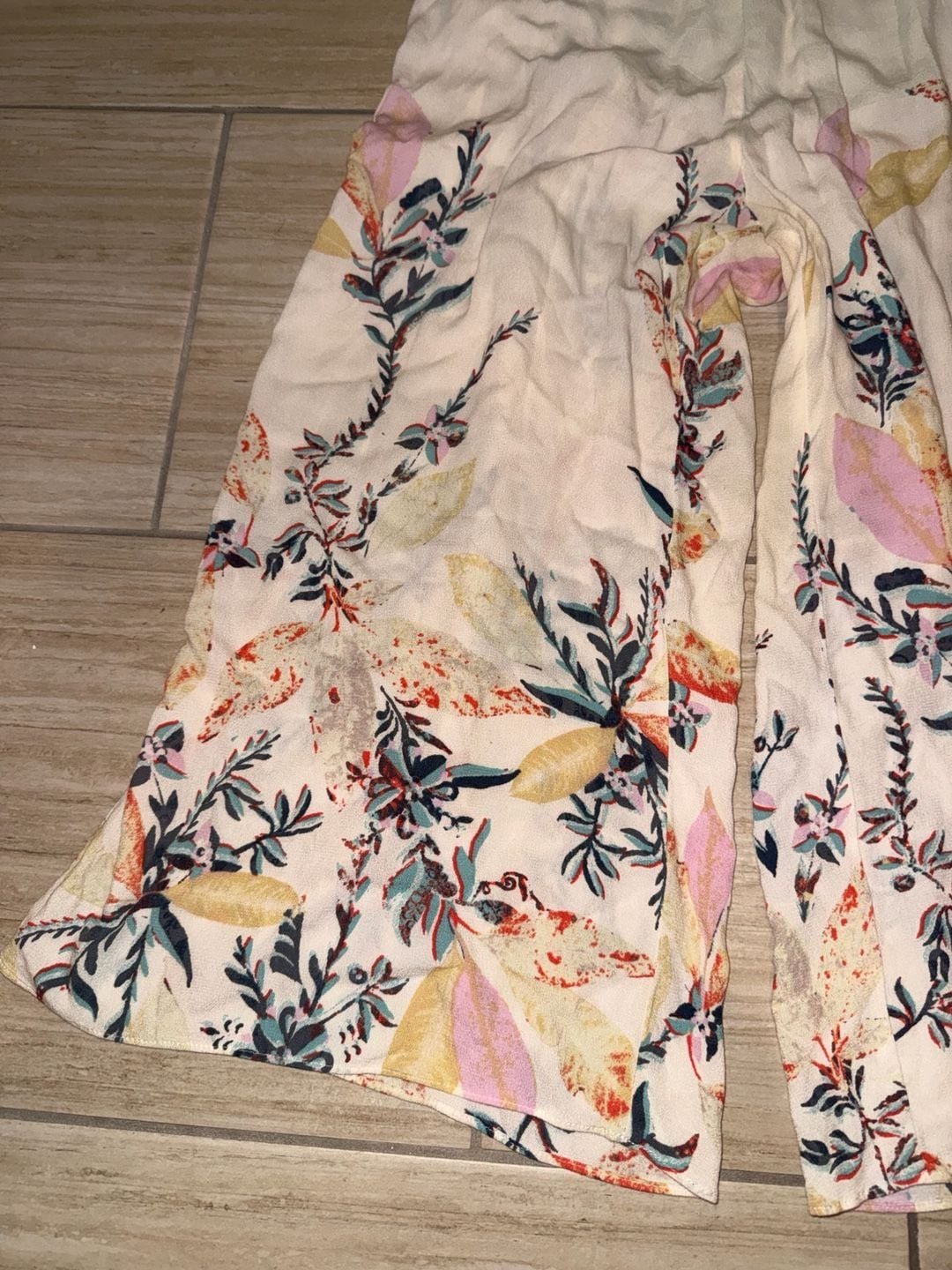 Free People One Shoulder Jumpsuit Size S Floral Leaf Print 3